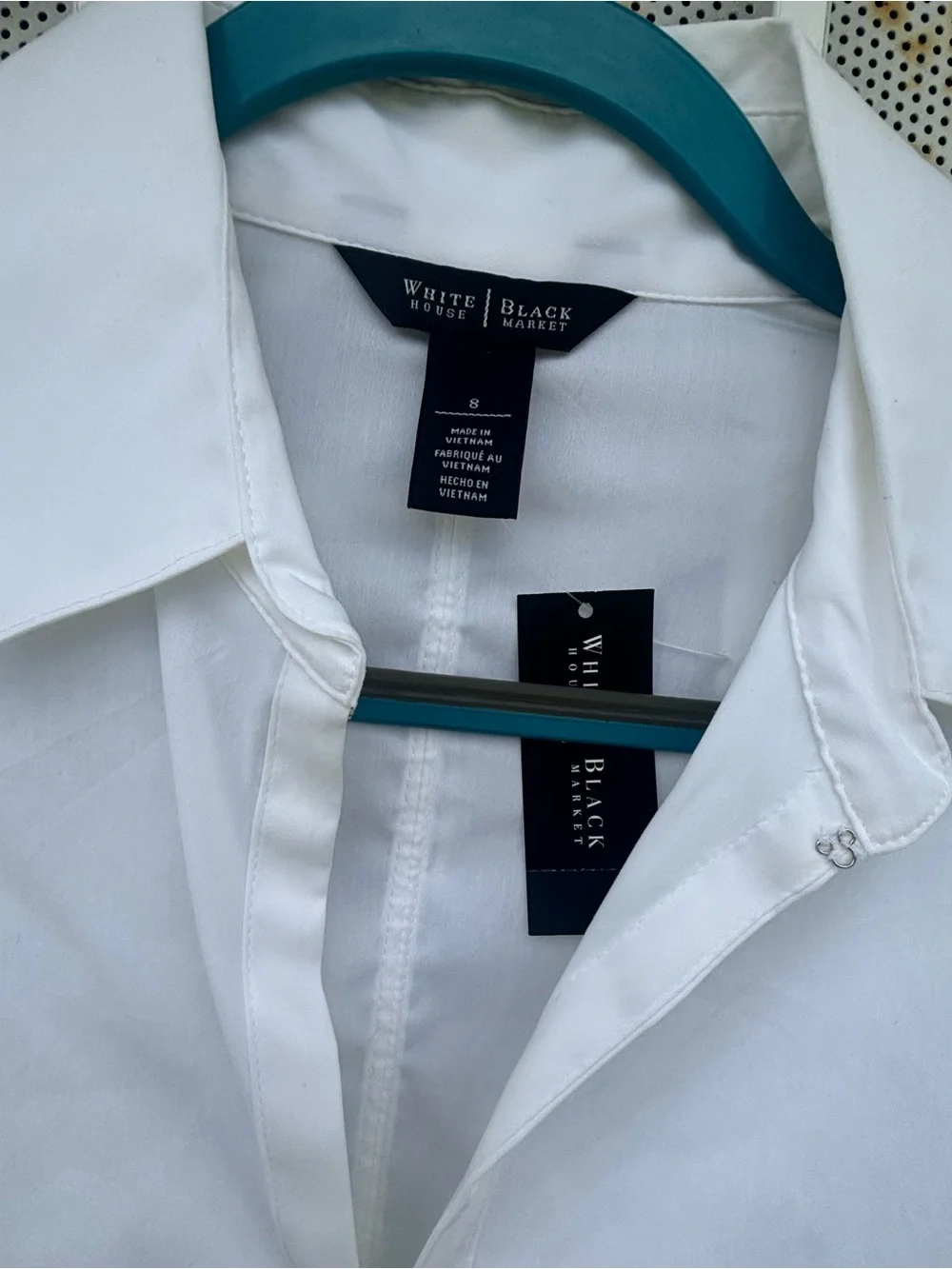 White House/Black Market 12 long sleeve pull on white blouse accent tie NWT - Picture 5 of 10